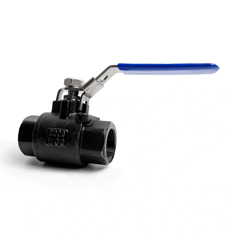 2PC Carbon Steel Ball Valve 2000WOG ກັບອຸປະກອນລັອກ